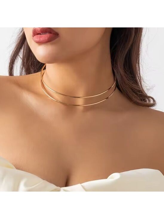 Accessories - Gold Choker Necklace Elegant